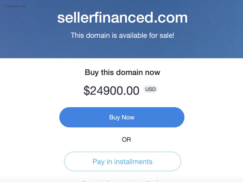 SellerFinanced.com Premium Domain for sale or trade